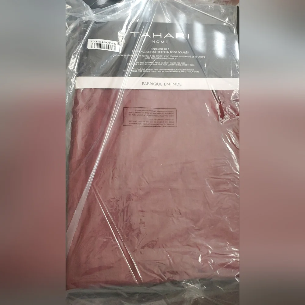 Tahari home dark red Belgian linen lined wide‎ 50